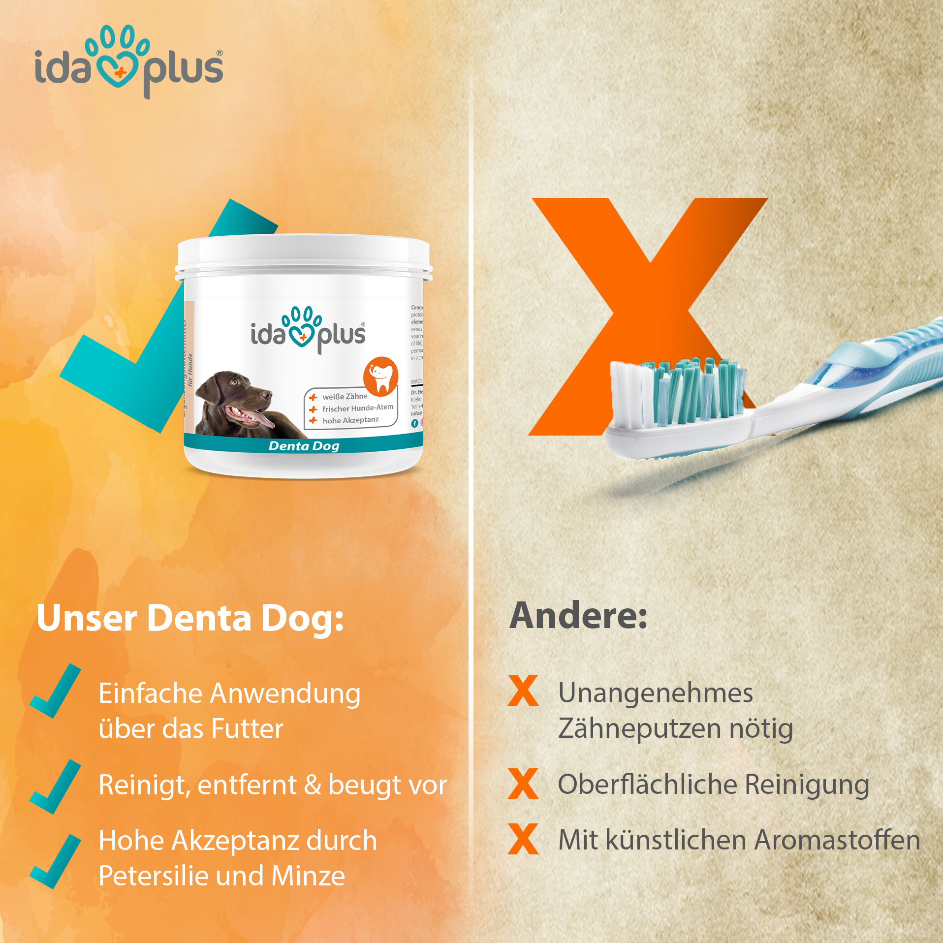 IdaPlus Denta Dog gegen Zahnstein und Maulgeruch